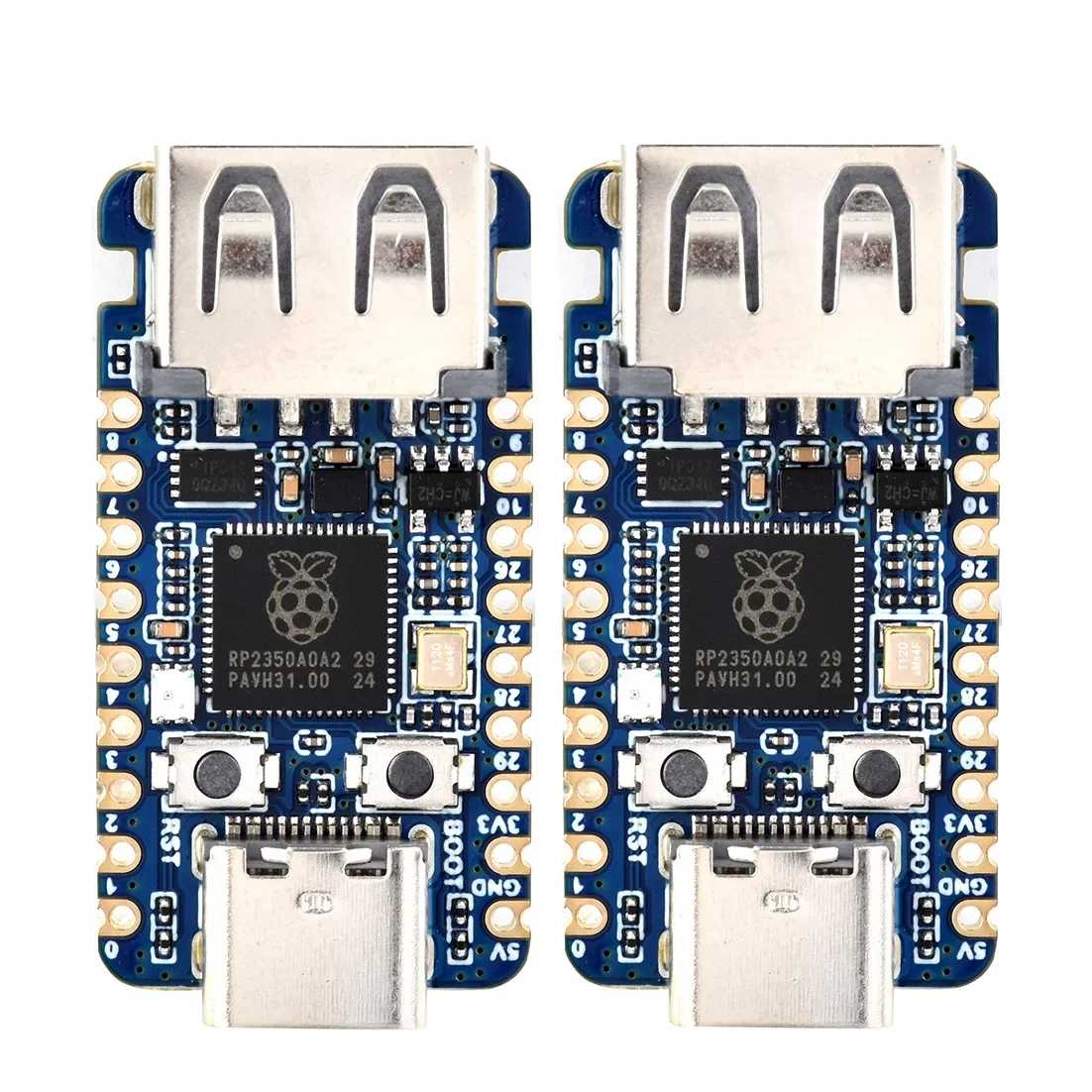 Waveshare RP2350A USB Mini Development Board, Based On Raspberry Pi RP2350A Dual-core & Dual-architecture Microcontroller 150MHZ