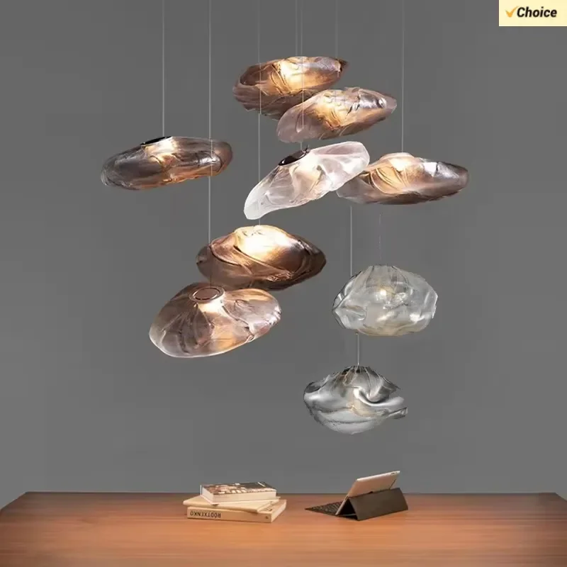 Cloud Design Glass Pendant Light Nordic Hanging Lamp For Living Dining Room Restaurant Loft Stairwell Chandelier Indoor