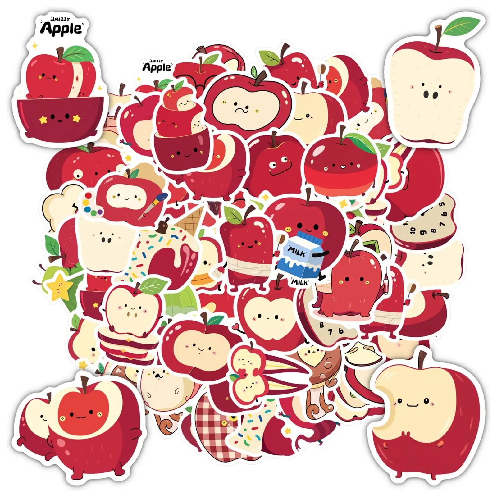 35pcs-50pcs Cartoon Food Stickers Playful  Funny Stickers Stationery Stickers For Guitar DIY Skateboard Laptop Luggage DIY
