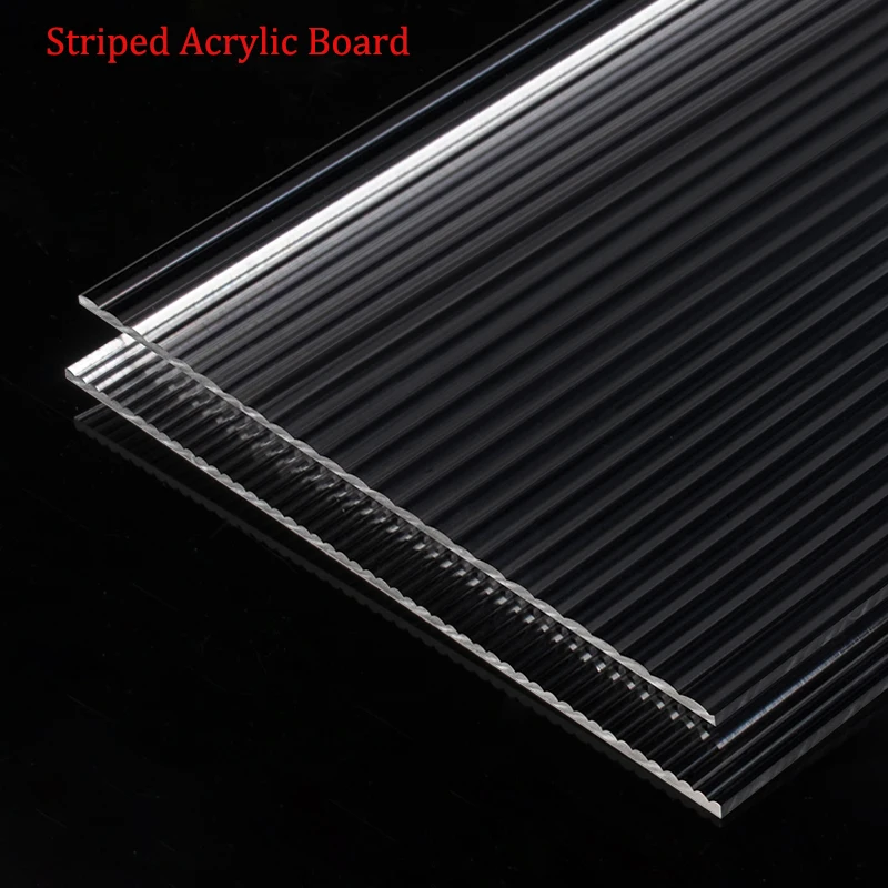 Striped Acrylic Board, Organic Glass Sheet, Indoor Decorative Craft Thickness: 3mm 5mm