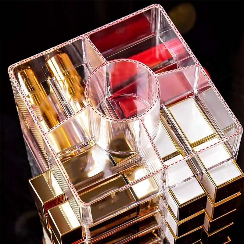 

Lipstick Display Rack Rotates 360 Degrees Acrylic Lipstick Storage Rack Can Store Lipstick Cosmetics, Etc.