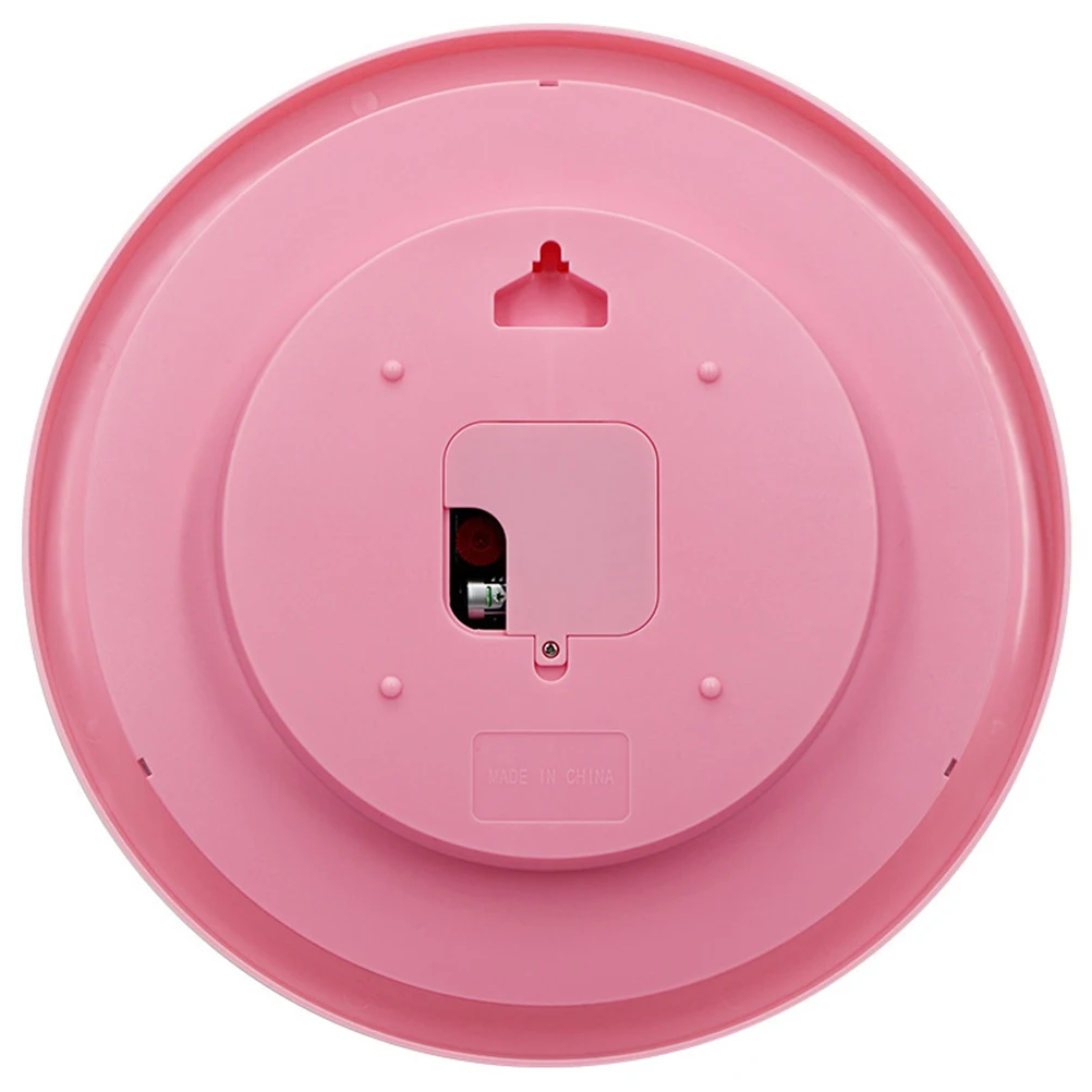 

Silent Round Wall Clock Creative Non Bell Cartoon Bedroom Living Room Decor Novelty Analog Clock High Precision Pink