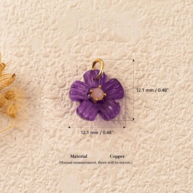 Bunter Harz-Blumen-Zirkon-Anhänger für DIY-Halskettenherstellung, Alltagskleidung, Dating und Geschenke für Frauen – Detail 14