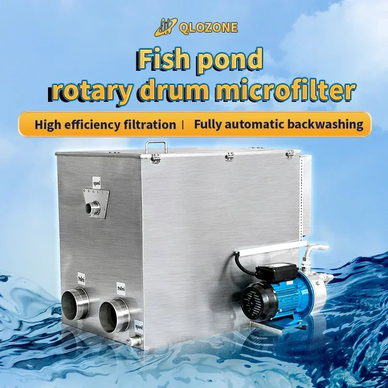 

aquaculture fish farming rotary drum filter ac 110v pm-50s stainless steel drum filter for pond