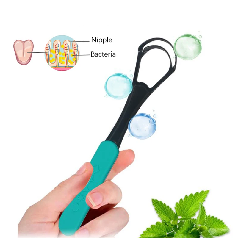 Double Layer Tongue Scraper Silicone Tongue Scraper Brush Cleaning Food Grade Single Oral Care To Keep Fresh Breath Oral Health