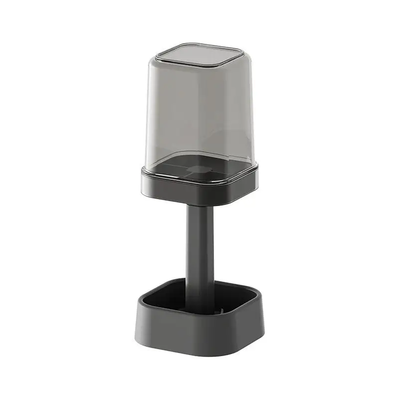 1PC Plastic Toothbrush Holder Cup With Cover 16cm All-In-One Organizer Space Saving For Bathroom Countertop