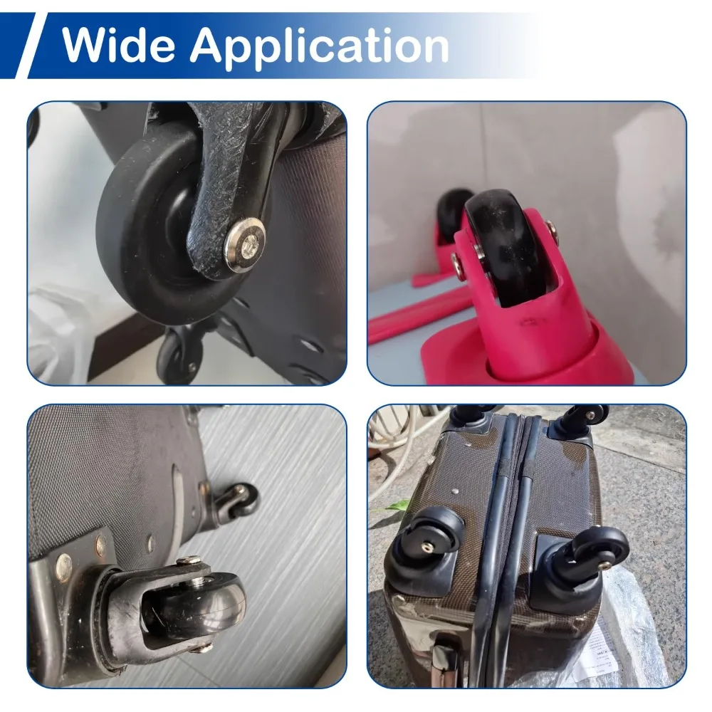 عجلات حقيبة صامتة عربة مطاطية عجلات الأمتعة عالية الجودة حقيبة سفر متينة ملحقات إصلاح العجلات للتداول الهادئ