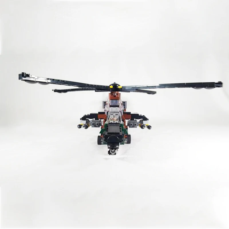 MOC ทหาร Air Force Eurocopter EC665 Tigre เฮลิคอปเตอร์ Building Block เครื่องบินรุ่นเทคโนโลยีอิฐของเล่นสําหรับของขวัญเด็ก