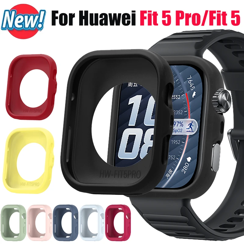 Silicone Case For Huawei watch Fit 5 5 Pro Soft Shockproof Protective Bumper Frame Shell For HUAWEI FIT5 Screen Protector Cover