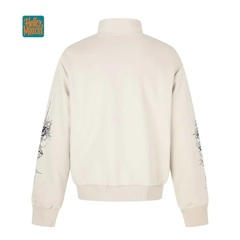 HELLOMARCEL EU US Size Luxury Quality Bomber Jacket Street Wear Autumn Retro Leopard Print Stand Collar Unisex Jacket