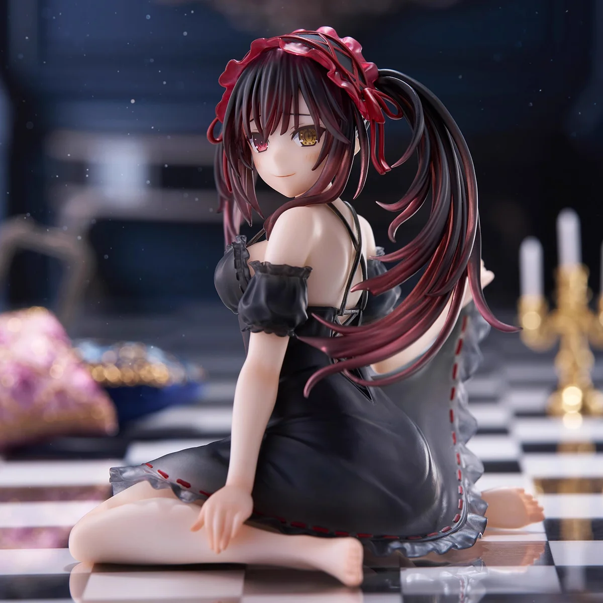 Genuine Spot Taito Date A Live Tokisaki Kurumi Sitting Posture Pajamas Action Figure Desktop Cute Ornaments Peripheral Gifts