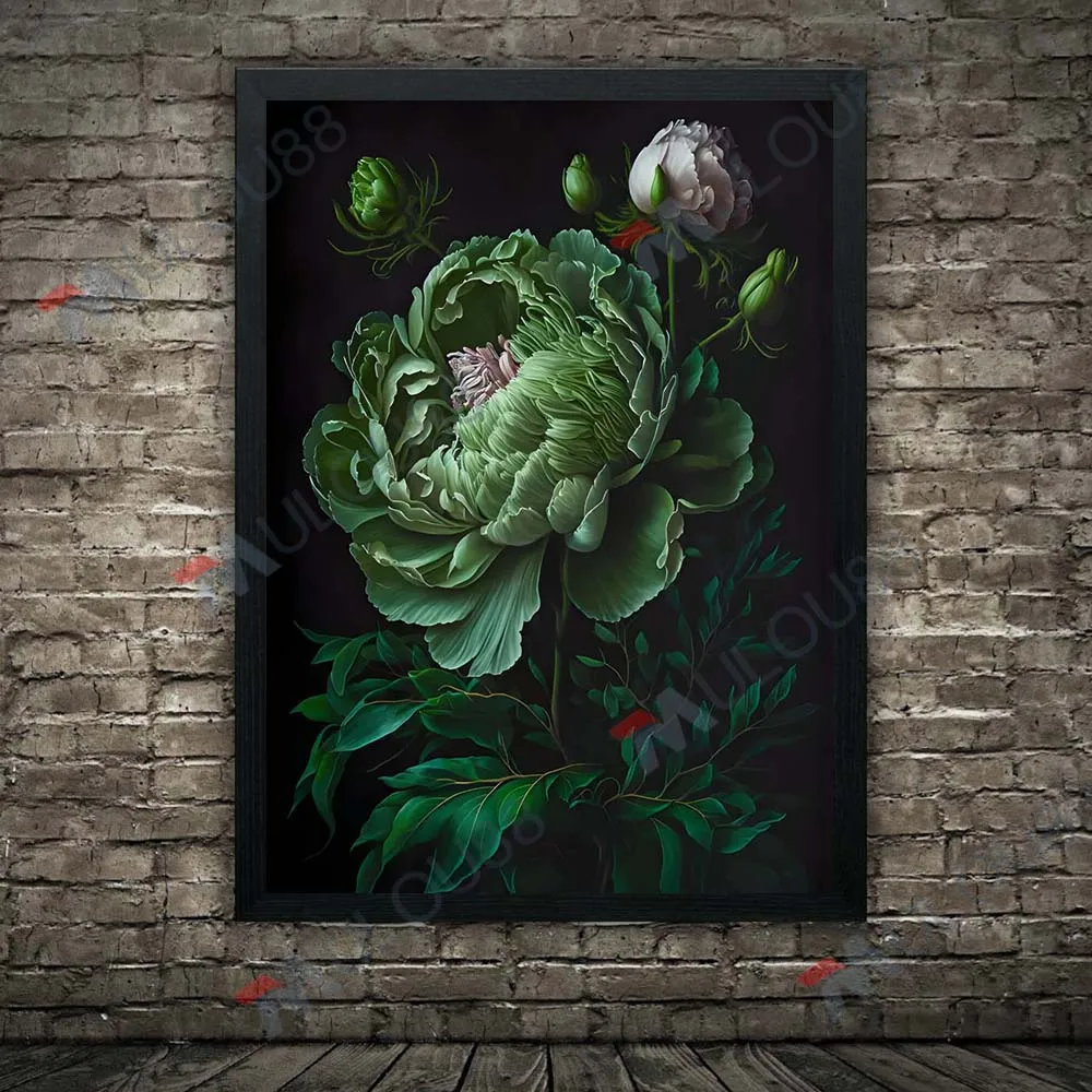 Moody Floral Botanical Moth Gothic Wall Art Canvas Painting Magic Plant Dark Academia Art Poster And Print Home Decor Unframed