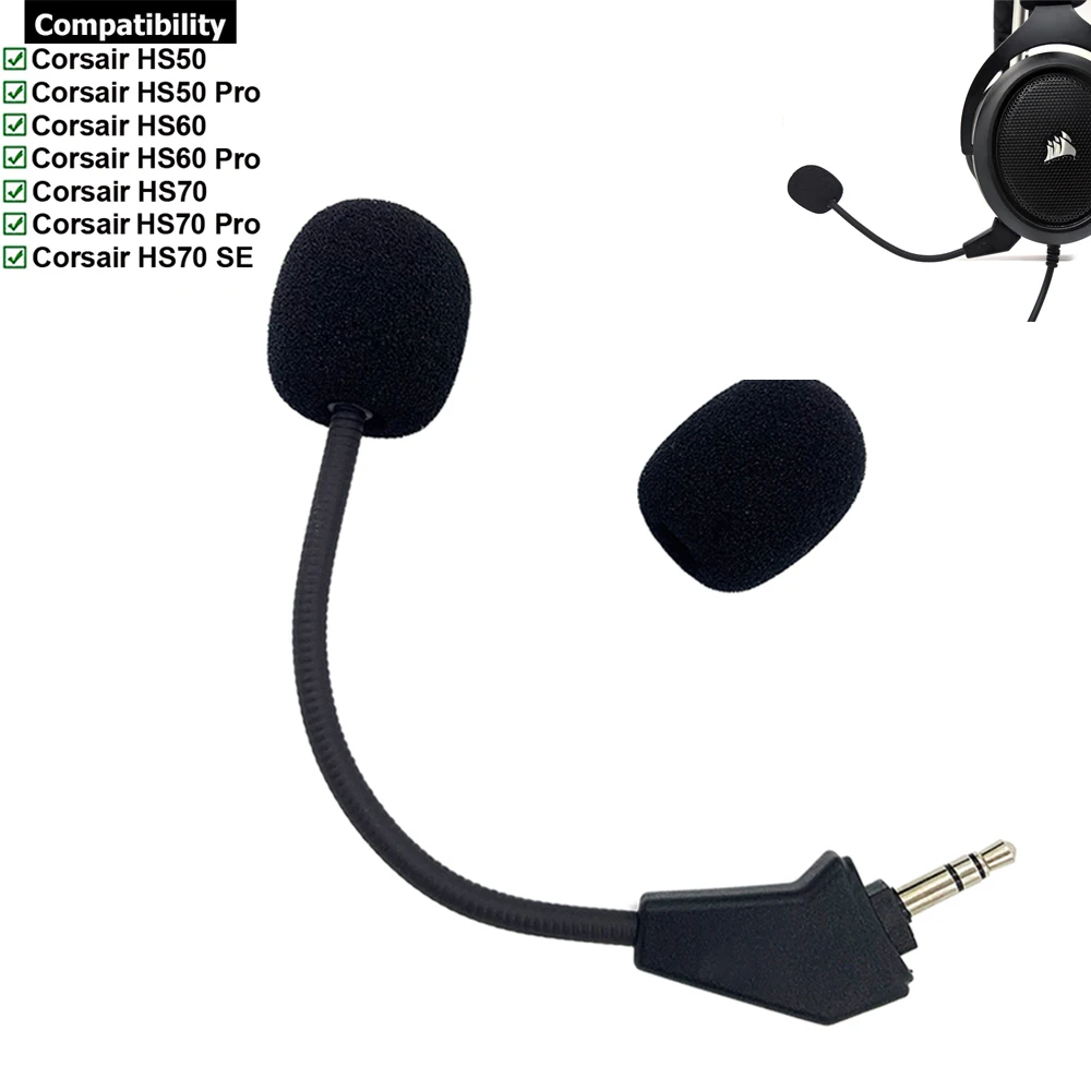 استبدال لعبة Mic Aux 3.5 مللي متر ازدهار ميكروفون رغوة إصلاح أجزاء ل قرصان HS50 برو HS60 HS70 SE الألعاب سماعات سماعات