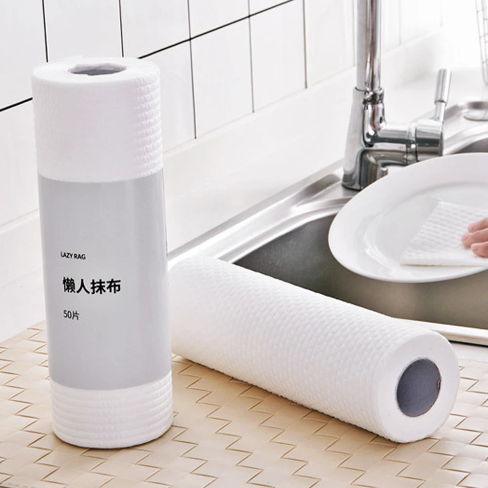 

2 Rolls Disposable Non Woven Fabric Kitchen Cleaning Towels Dish Cloth Oil Wiping Scrubber Eco Friendly No Chemical Harmful