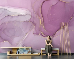 beibehang Customized Nordic hand-painted abstract purple pink graffiti living room with multiple material background wallpaper