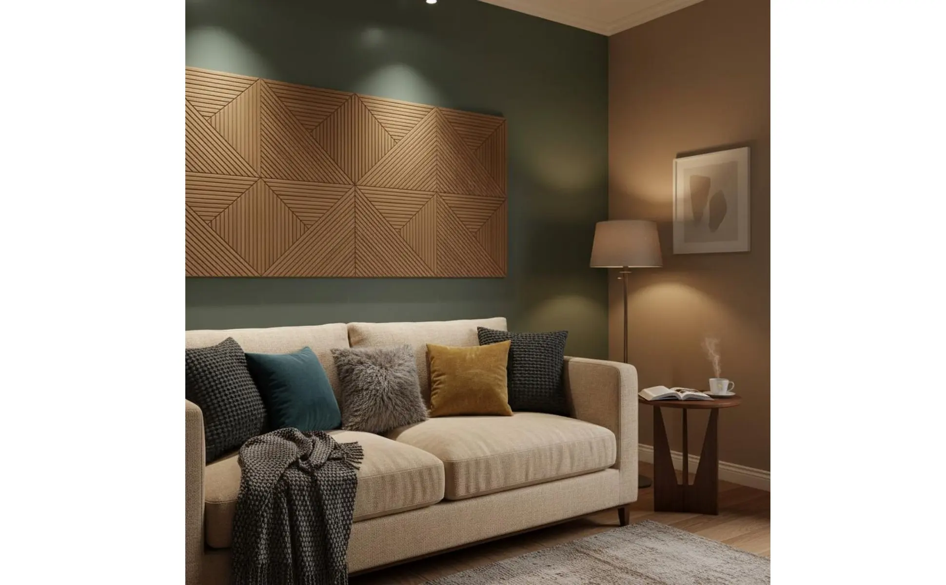 Wood Grain Acoustic Panel Reduce Reverberation Three-Dimensional Decorative Wall Panel autoAdhesive Acoustic Foam Flame
