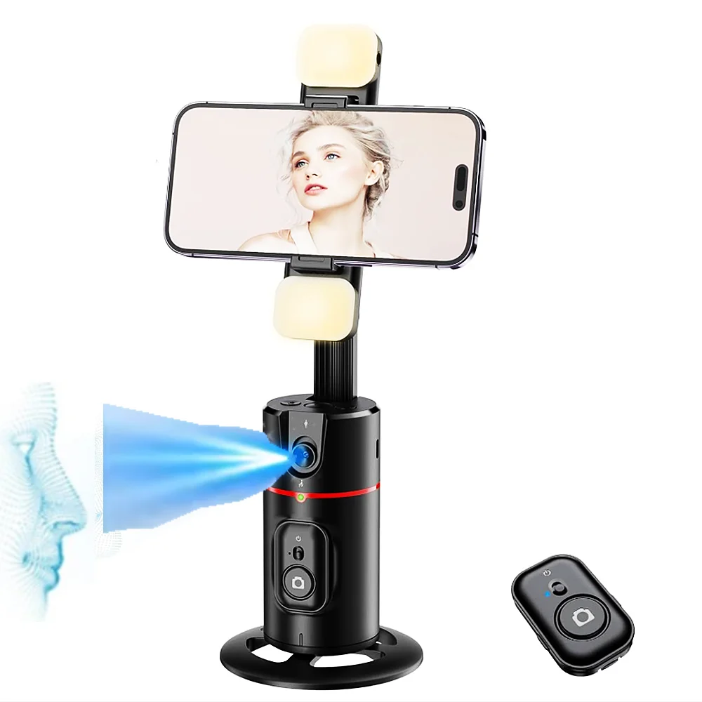 

Stabilizer 360°Auto Face Tracking AI Gimbal All-in-one Desktop Phone Holder monopod For Smartphone Video Vlog Live