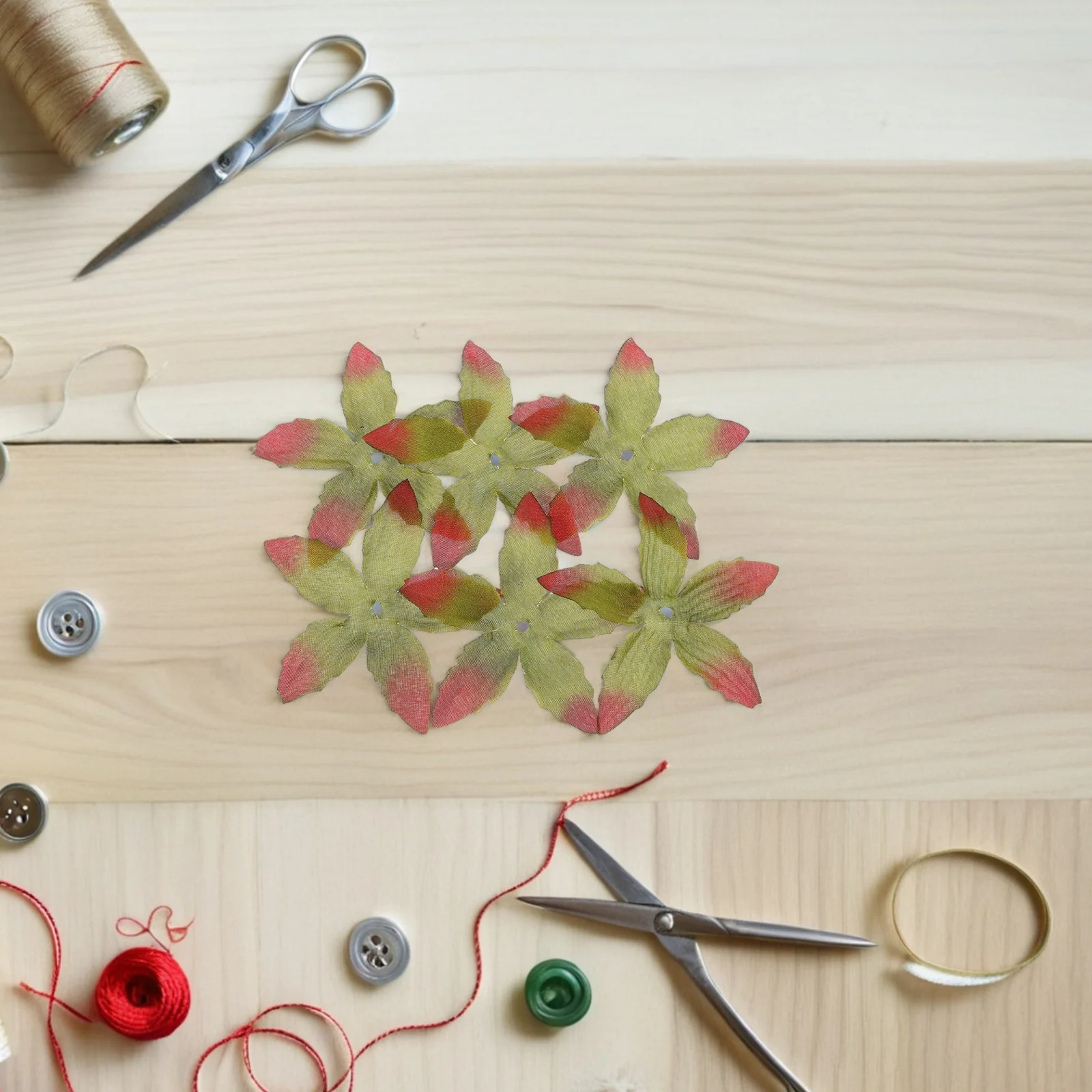 

100Pcs Artificial Flower Calyxes Realistic Fabric Sepals Lightweight DIY Flower Arrangement Craft Supplies Calyx DIY Flowers