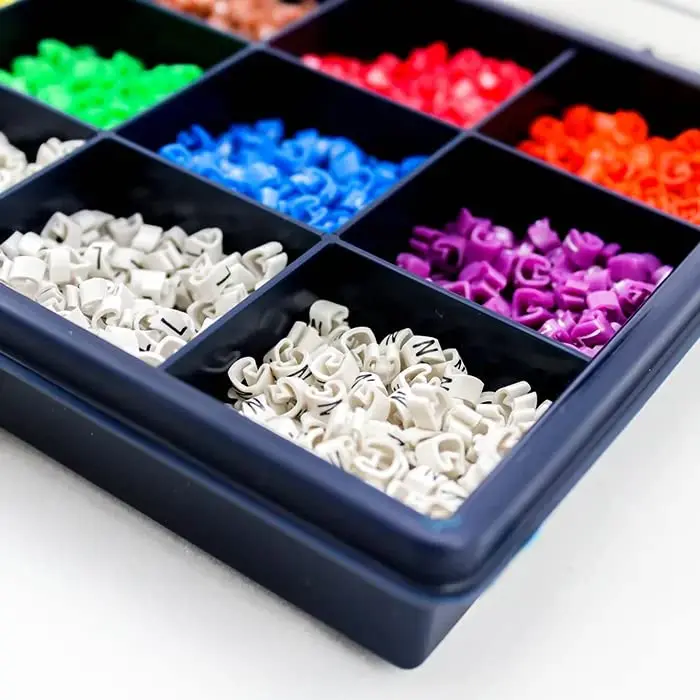 1200/600/360PCS Free Shipping PVC 0-9 Number + - Colorful Cable Marking Set Wire Cord Cable Markers for Cable Arrangement
