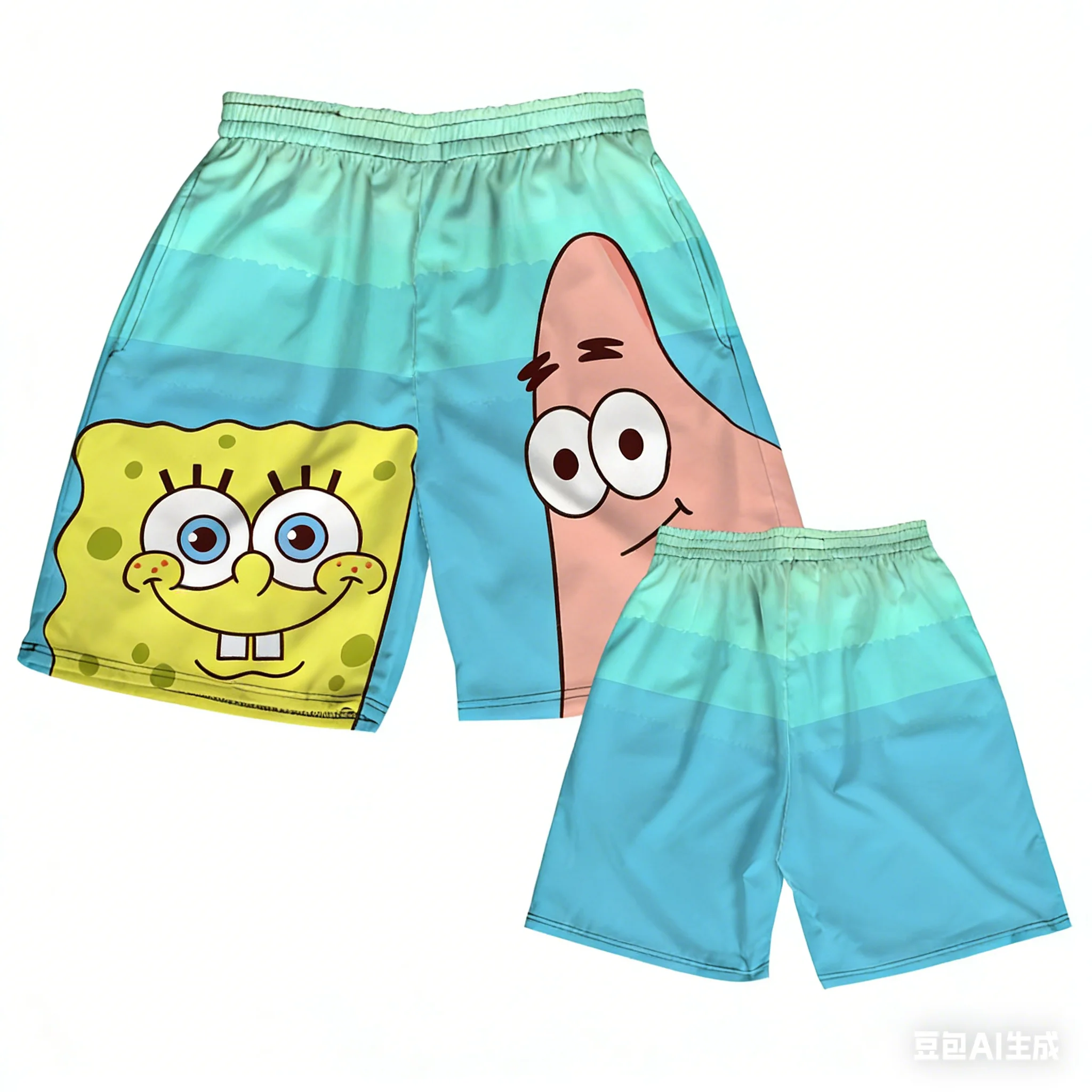 2026 Hot Selling SpongeBob SquarePants Pai Daxing Shorts Children's Men's Parent Child 3D Sleepy Pants Summer Loose Large Size