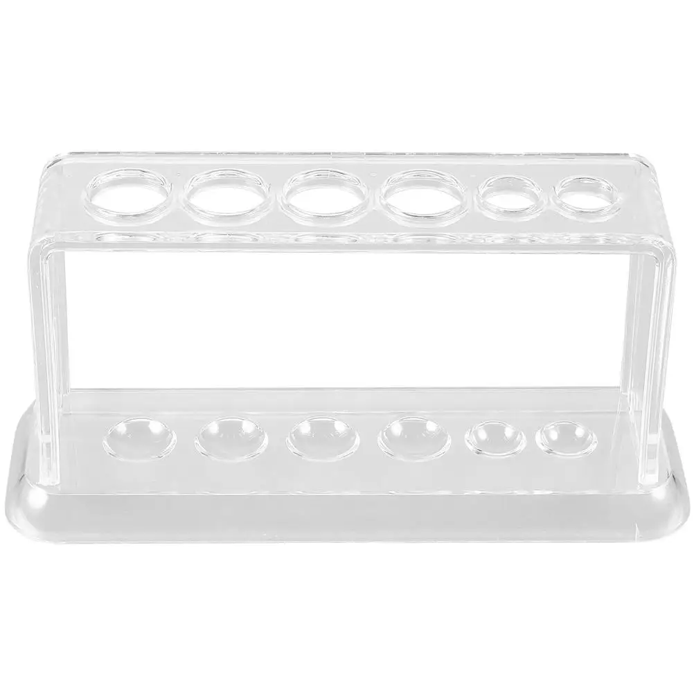 

Test Tube Rack Teaching Aids Clear Stand Holder Lab Racks Vial Storage Six Holes Lightweight Transparent School Hospital