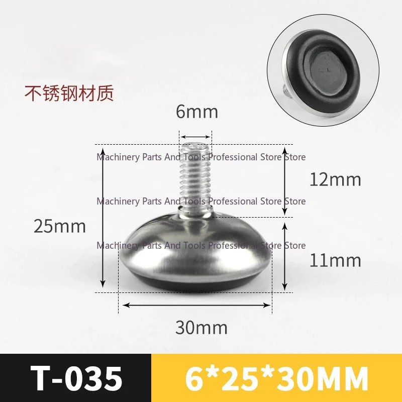 M6 M8 M10 Stainless Steel Flexible Adjustable Leveling Feet Pad Furniture Legs Anti-slip Base Office Chair Table Feet Leveler