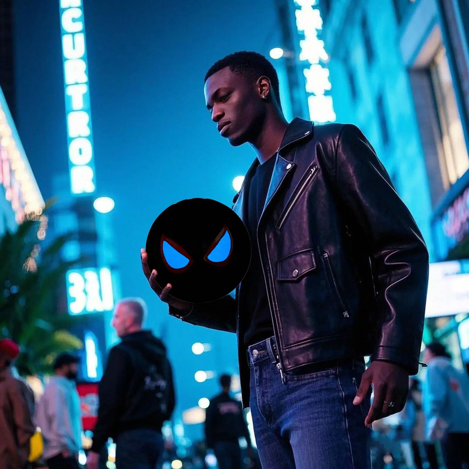 Kuangmi บาสเก็ตบอลเรืองแสงในที่มืด ของขวัญลูกบอลเรืองแสงสําหรับผู้ชาย ผู้หญิง วัยรุ่น บาสเก็ตบอลกลางคืนในร่มและกลางแจ้ง ไซส์ 7