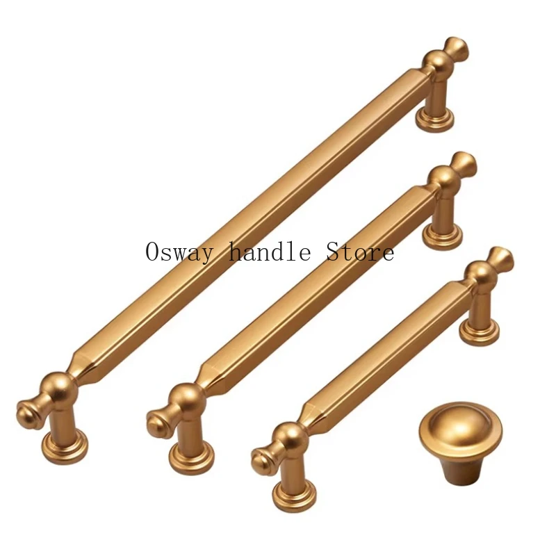 Wardrobe door handle door handle drawer cabinet kitchen door shoe cabinet grip American new Chinese light luxury tea gold