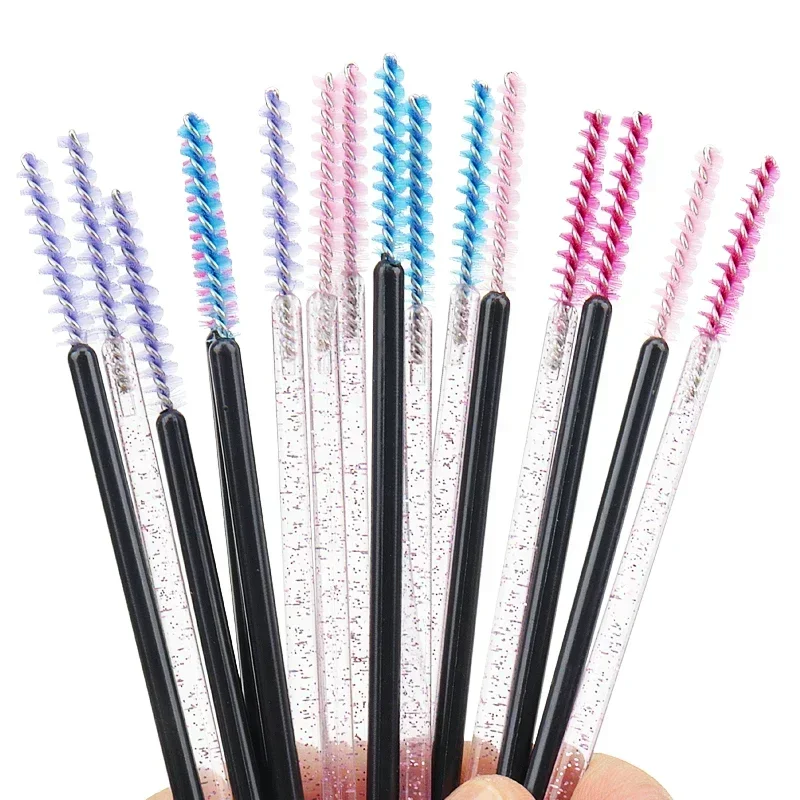 50pcs Grafted eyelashes Single color disposable eyelash brush Spiral eye Makeup Eyelash curler makeup brush cosmetic tools