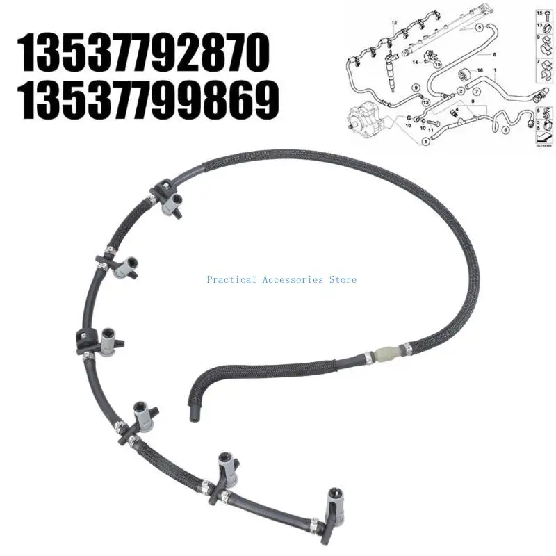 U75E 13537799869 13537792870 13537799962 لـ E60 E61 E63 E64 خط إرجاع الوقود خرطوم استبدال اكسسوارات السيارات