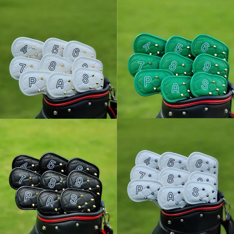

Чехол на голову для гольф-клюшки с заклепками, железный головной убор для клюшки, деревянный головной убор, универсальный подарочный набор для основных железных клюшек