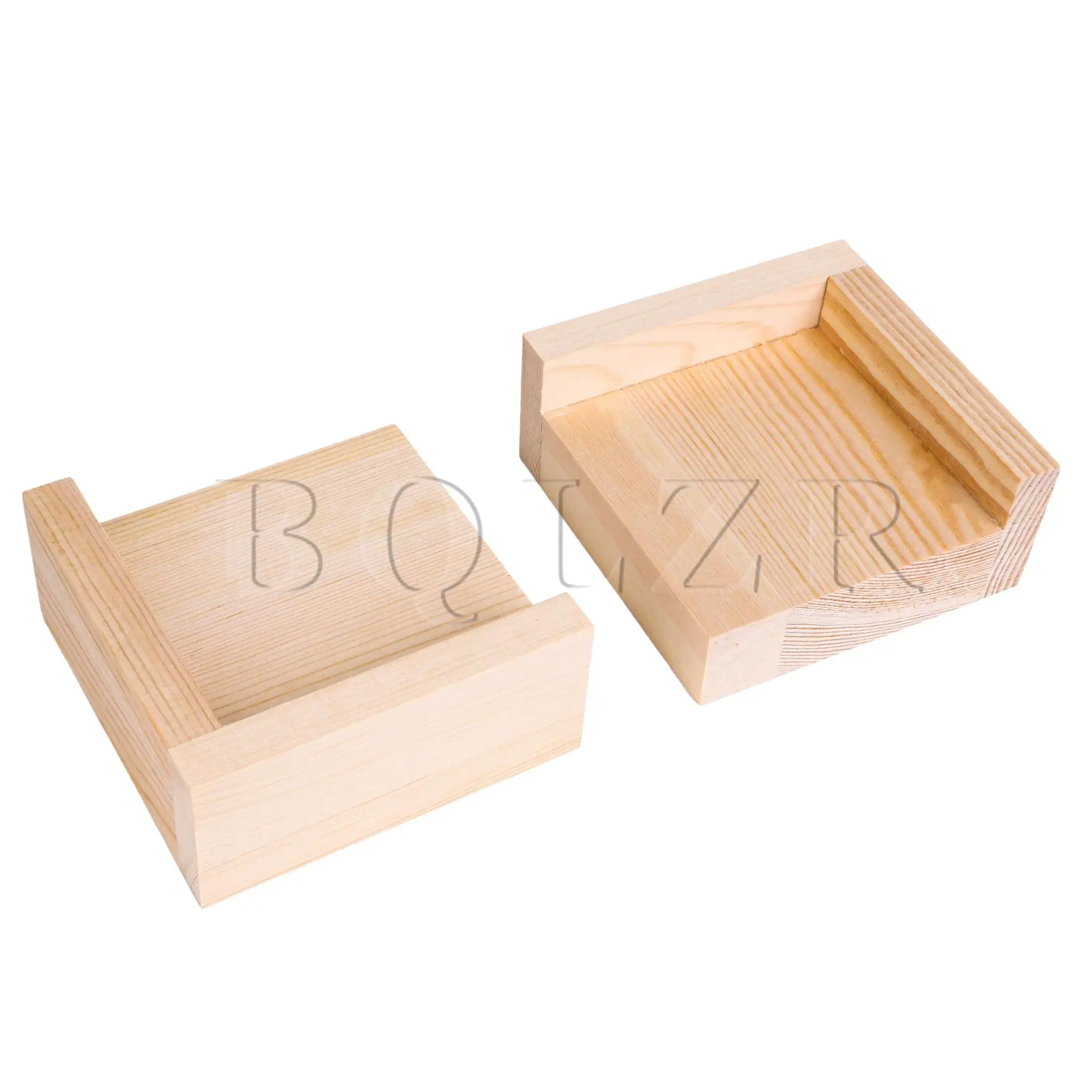 BQLZR 16PCS Card Slot Semi-Closed Wood Riser Lifter Feet for Furniture 115x115x3mm