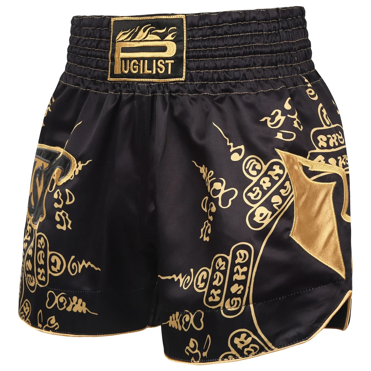 PUGILIST P4 black muay thai shorts boxing fight short sport shorts embroidery quick-dry