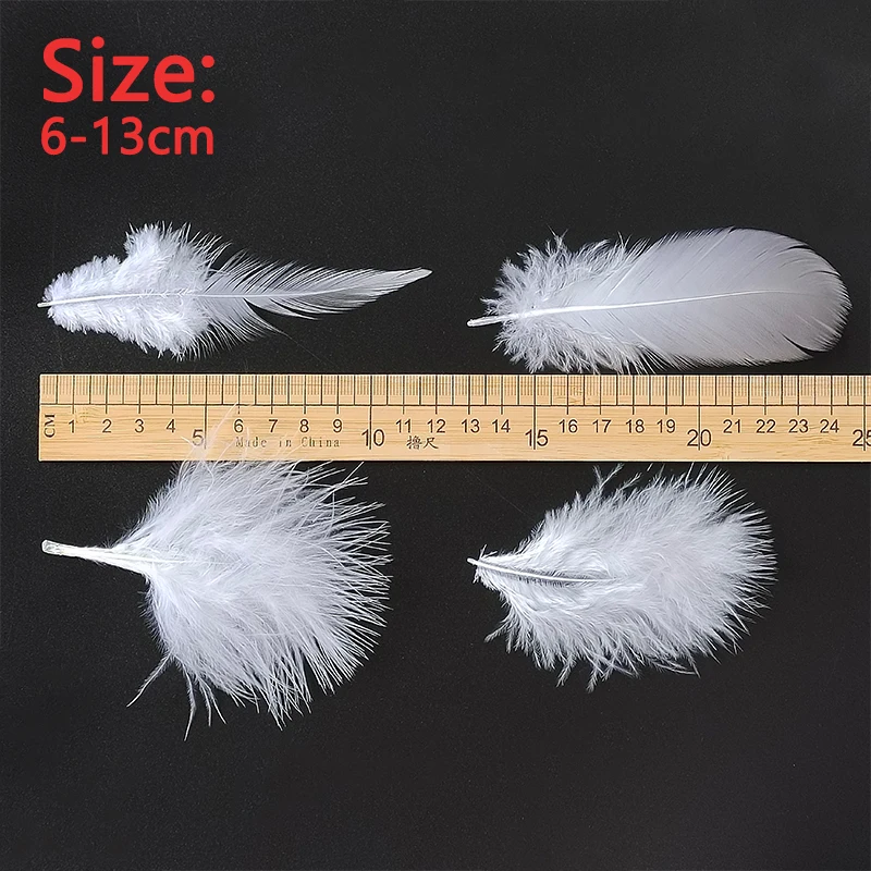 6–13 cm lange weiße Federn, 100 Stück, Dekoration für Bilder, Baum, Salon, Haus, Pluma, Karneval, Traumfänger, Massage, Basteln, Piume – Detail 2