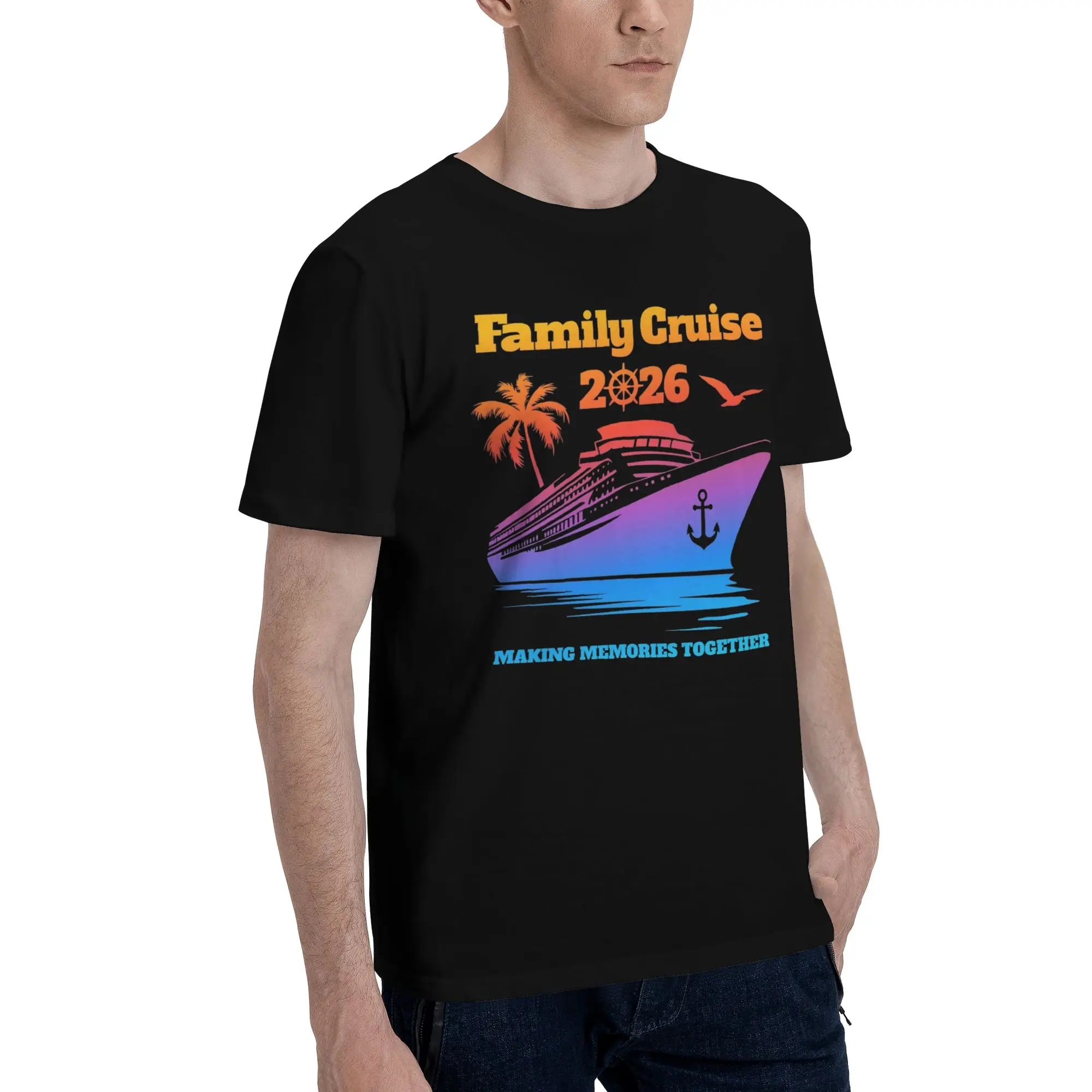 Men Women Print Family Cruise 2026   Tee T Shirt Cotton Making Memories Together T-shirts Clothing
