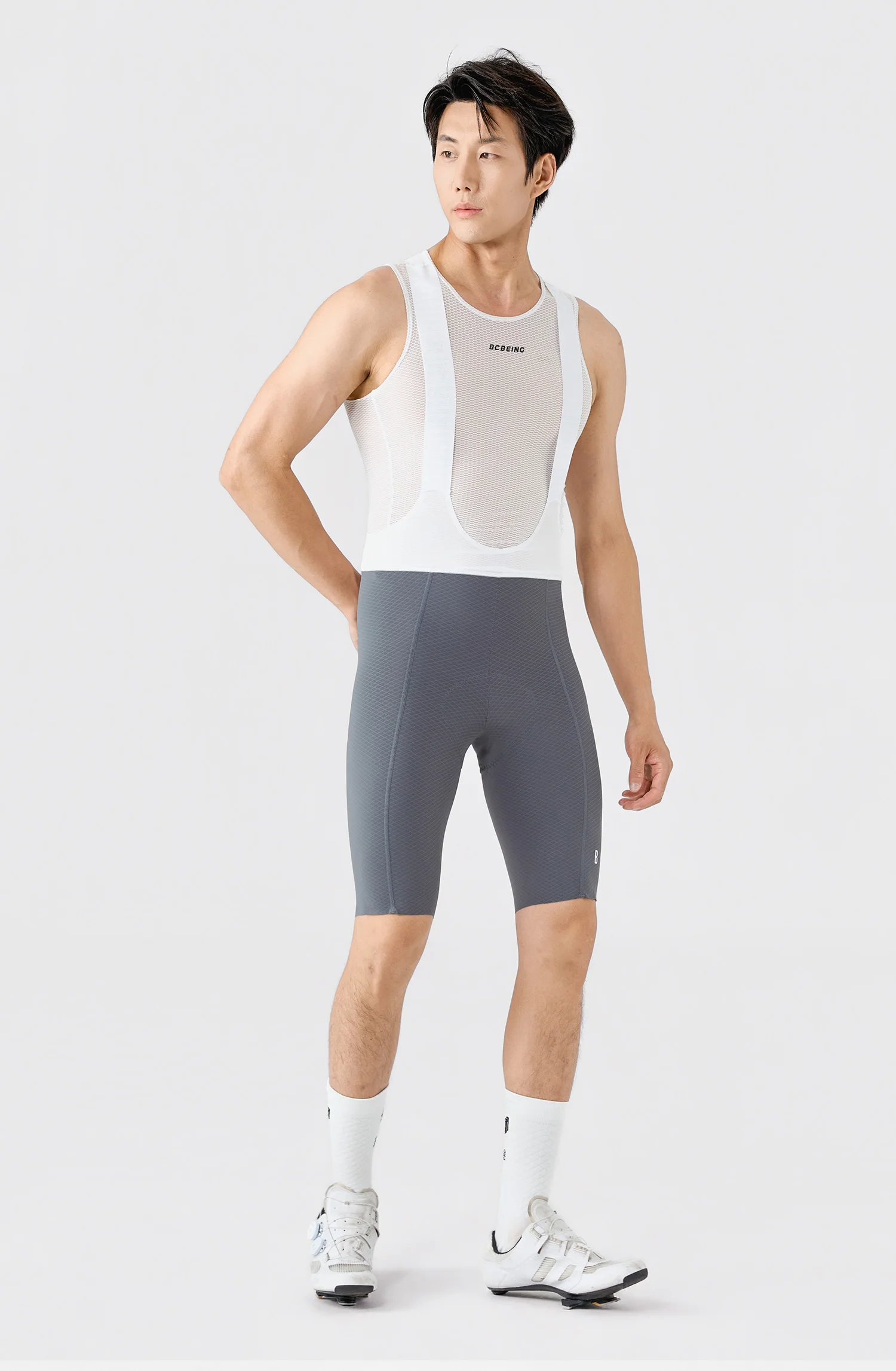 BCBE-ING Neue Herren-Radlerhose mit Hosenträgern, hochwertiges elastisches Interface-Polster mit 200 kg/m³ Dichte, leichtes, schnell trocknendes Radlerhose-Set – Detail 12