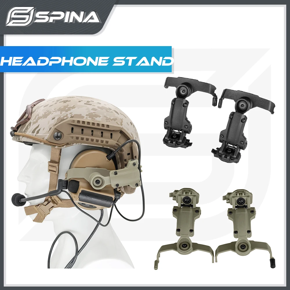 SPINA Tactical Headset ARC Rail Adapter COMTAC II/III Military Airsoft Headphone Hearing Protection Electronic Shooting Earmuffs