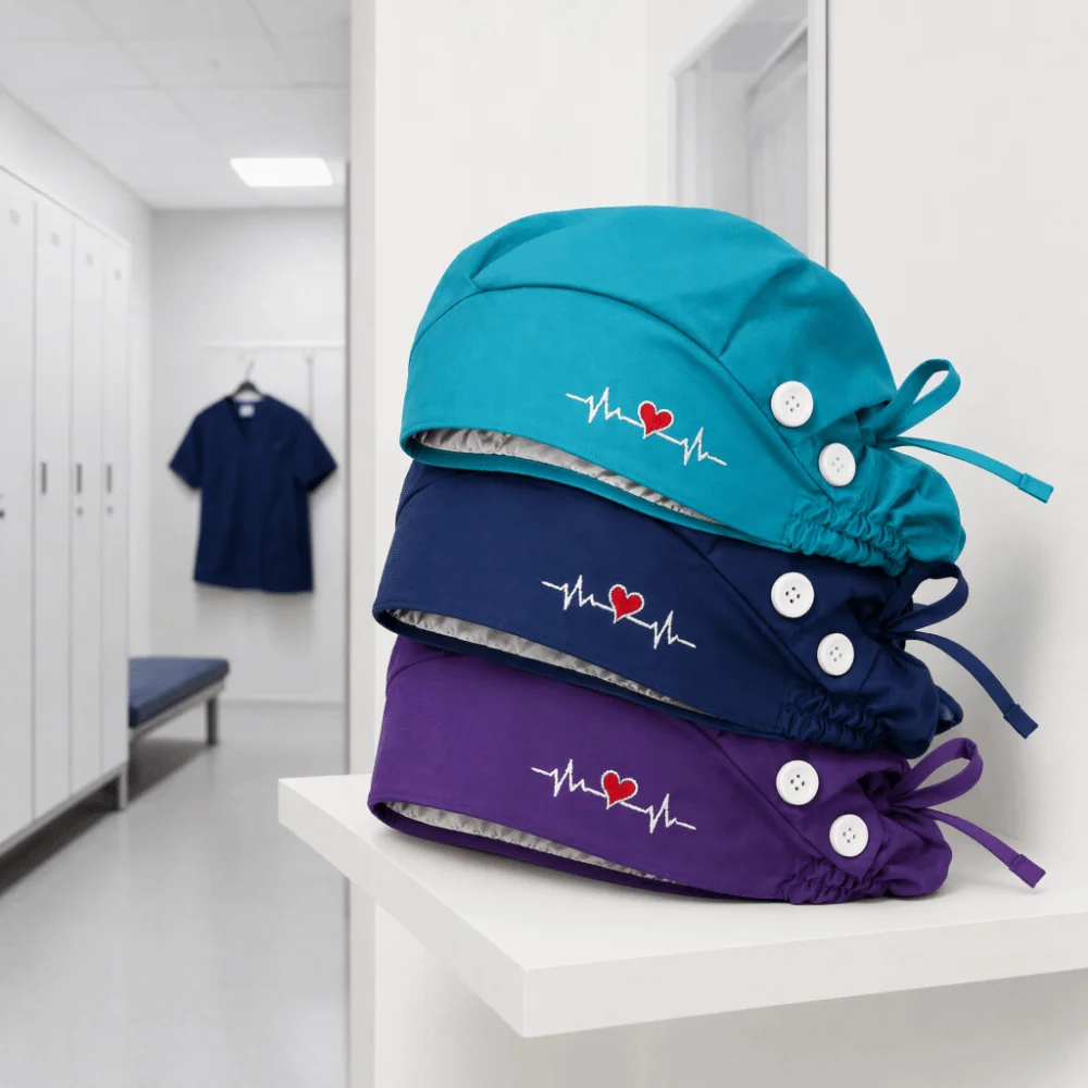 Dental Cap Extra Large Scrub Cap Matte Fabric Satin Lining Surgical Hat Breathable Oversized Head Cover For Dentist