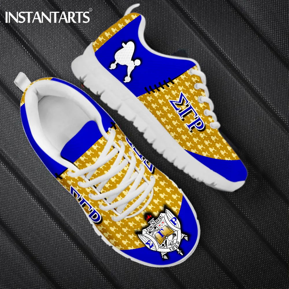 INSTANTARTS Casual Sneakers Fashion Sigma Gamma Rho Poddles Design Women's Sneakers Breathable Mesh Walking Vulcanized Shoes Hot