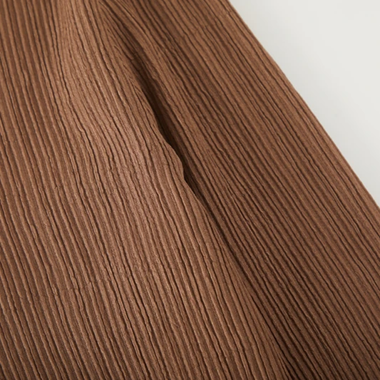 ربيع الخريف المرأة طويلة Sve طوق لينة مريحة يانغ ليو التجاعيد Fce سترة مفتوحة عادية Sle فضفاضة تناسب