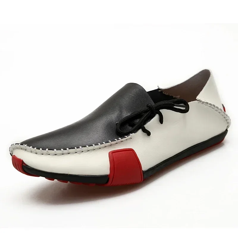 

Handmade Moccasins Breathable Slip on Boat Shoes Men Shoes Leather Casual 2024 Italian Soft Men Loafers Zapatos Hombre