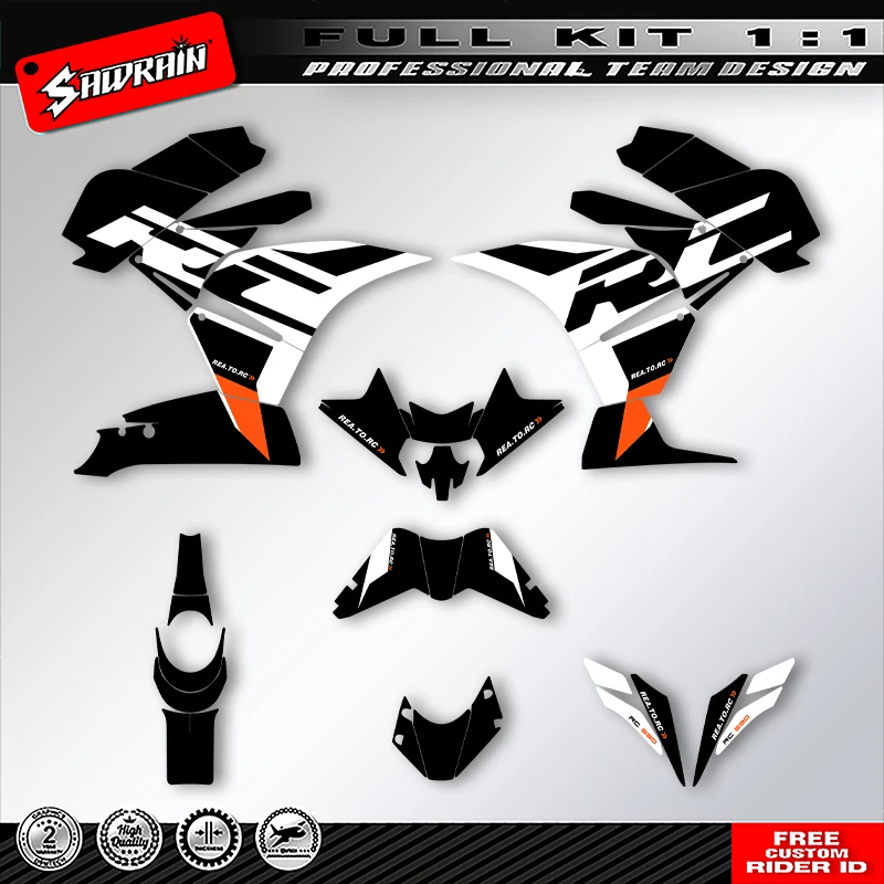 

Sawrain Motorcycle Graphics Backgrounds Decals Stickers Kit Number Name Custom For KTM RC250 390 2014 2015 2016 008