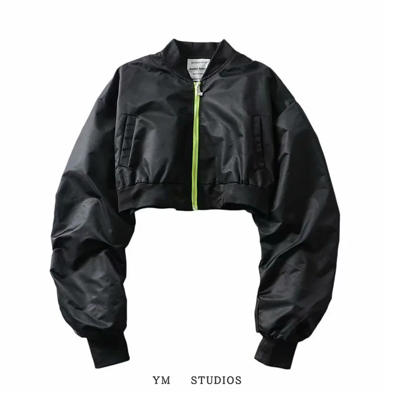 

American Sle ort Pilot Jaet Women's Cotton Baseball irt Waist Workwear Sle Outerwear Zipper Closure Long Sl...