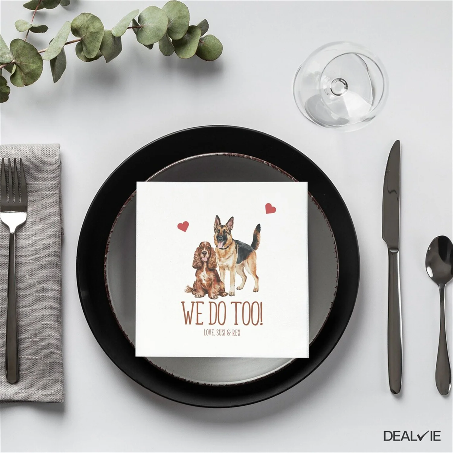 50 PCS Custom Pet Napkins, Personalized Dog Napkins, Wedding Napkins, Custom Pet Cocktail Napkins, Engagement Napkins, Cocktail