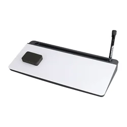 Multifunctional Desktop Glass Whiteboard with Card Slot Divided Storage Space Saving Circular Office Whiteboard Easy to Erase