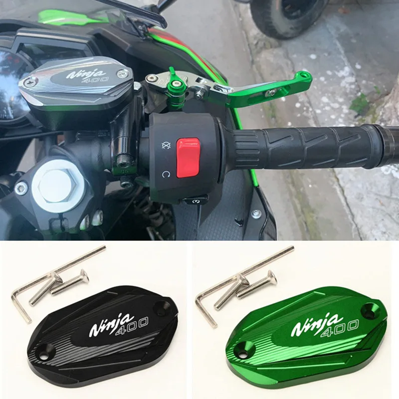 

Motorcycle Front Brake Fluid Sump Cap Upper Pump Cap Front Master Reservoir Cap for Kawasaki NINJA400 Z400 18-21