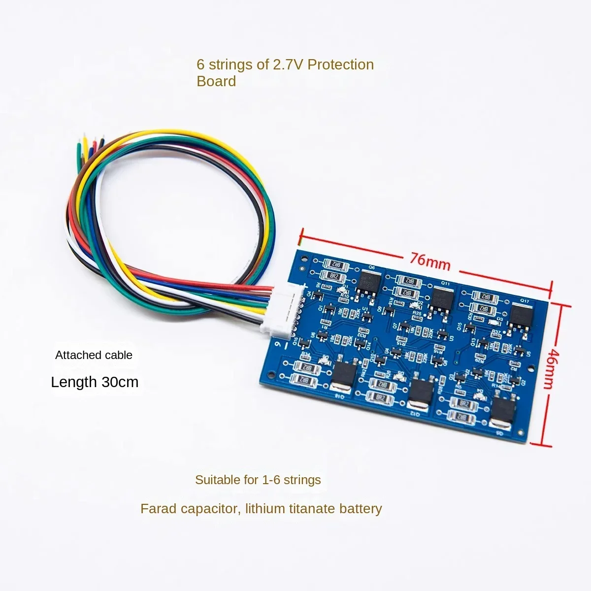 

2.7V/16V LTO 6S Balance Board Equalization Circuit Lithium Titanate Battery/Super Farad Capacitor Protection Board