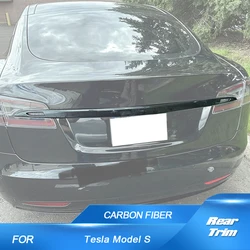 Spoiler per ala del labbro del bagagliaio posteriore in fibra di carbonio per Tesla Model S 2012 - 2020 Spoiler da corsa per la decorazione del bagagliaio dell'auto posteriore