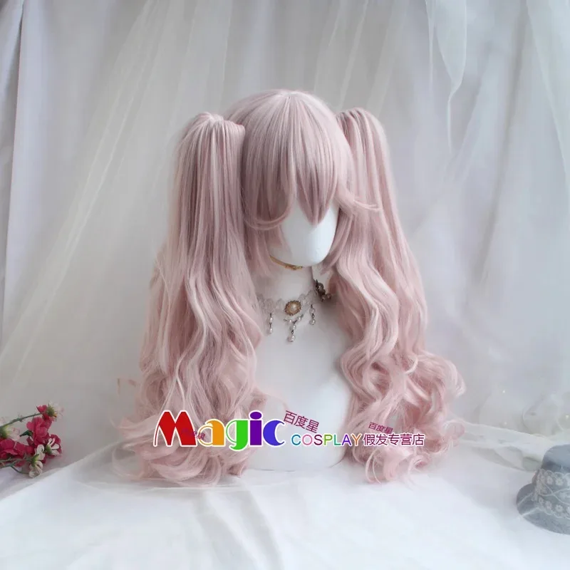 2025 aaa FGO Fate/Grand Order 코이안스카야 코스프레 연분홍색 포니테일 내열성 합성 헤어 가발 + 가발