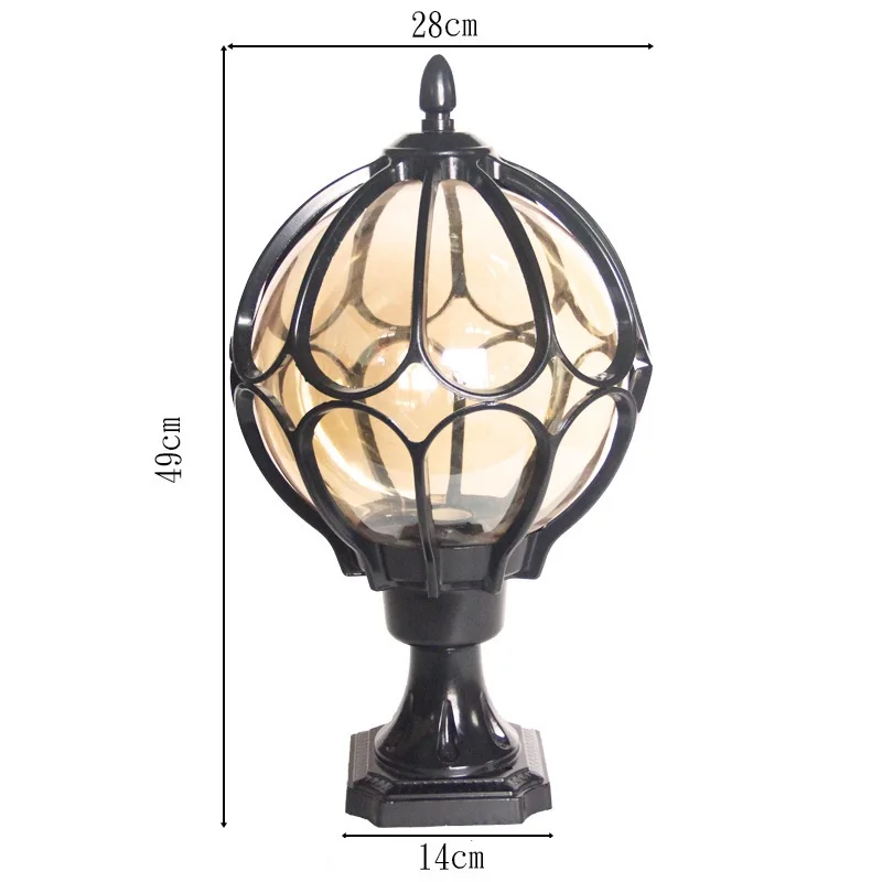 Yard Pillar Lamp Garden Gate Black Pillar Light Bar Outdoor Post Light Outside Post Lights Home Glass Post Lighting Include Bulb